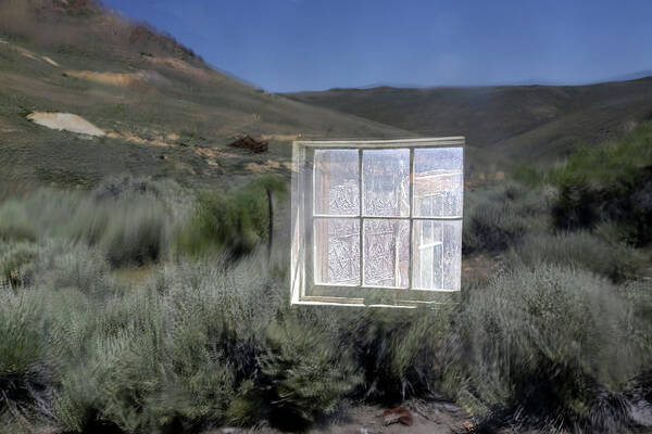 Bodie Art Print featuring the photograph Windows and Reflections in Bodie - 2 by Cheryl Strahl