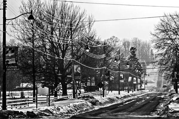 Power Lines Art Print featuring the photograph Winter beautiful - Black and White Photograph by Tatiana Travelways