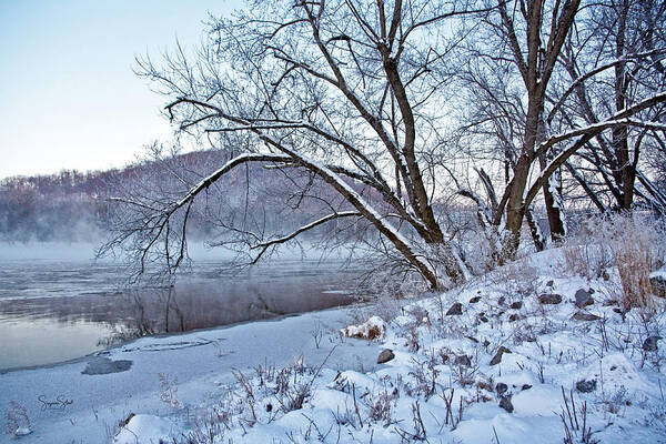 Frozen Art Print featuring the photograph Winter on the Potomac by Suzanne Stout