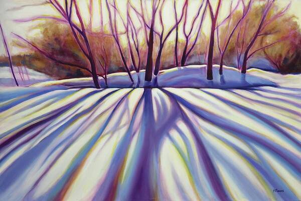 Winter Art Print featuring the painting Winter Shadows Version II by Sheila Diemert