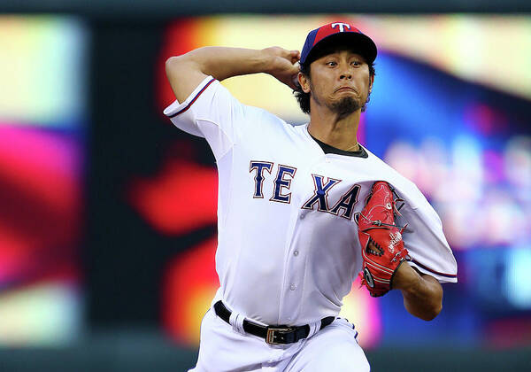 American League Baseball Art Print featuring the photograph Yu Darvish by Elsa