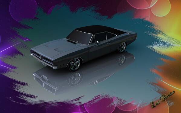 1969 Dodge Charger Art Print featuring the digital art 1969 Dodge Charger by Louis Ferreira