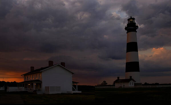 Outer Banks Art Print featuring the photograph Bodie Island Lighthouse #1 by Wade Aiken