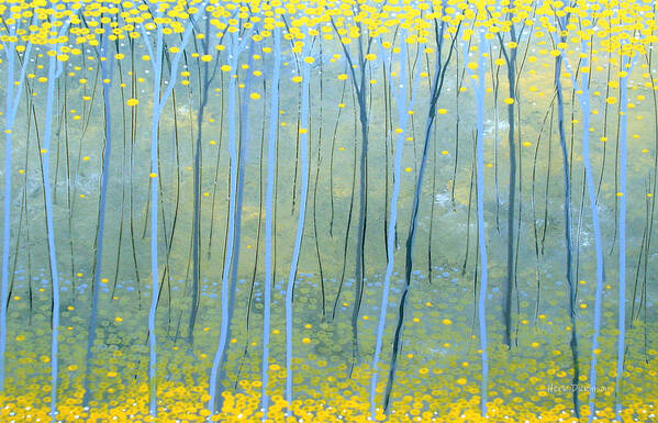 Modern Art Print featuring the painting Ginko Forest #1 by Herb Dickinson