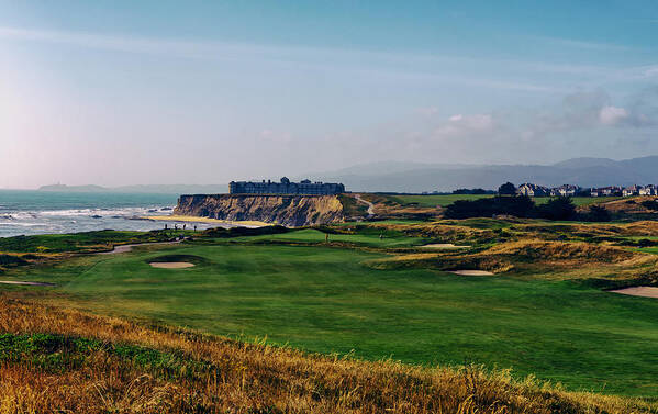 Golf Course Art Print featuring the photograph Golf Course on Half Moon Bay by Mountain Dreams