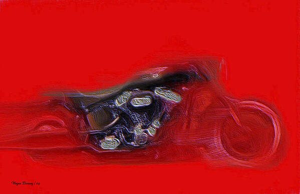 Motorcycles Art Print featuring the painting Red Hot Fatboy #1 by Wayne Bonney