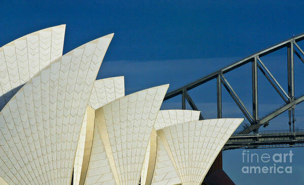 Sydney Harbour Art Print featuring the photograph Sydney Opera House with Bridge backdrop by Sheila Smart Fine Art Photography