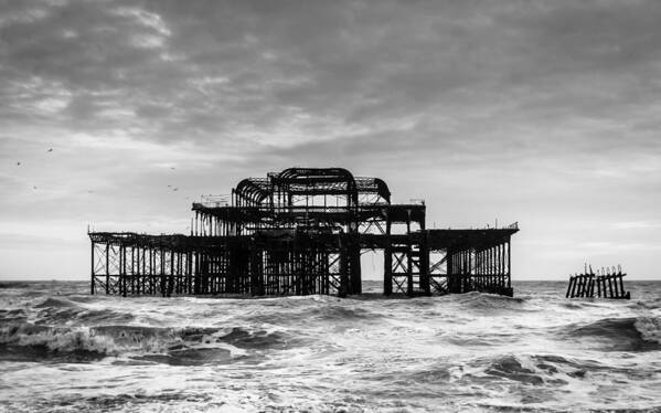 Sea Art Print featuring the photograph The West Pier in Brighton #1 by Dutourdumonde Photography
