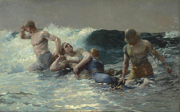 Winslow Homer Art Print featuring the painting Undertow by Celestial Images