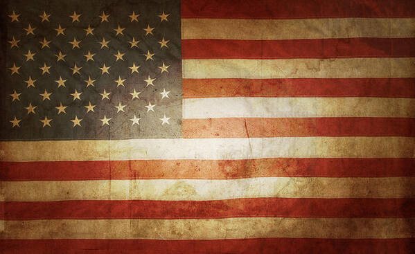 Flag Art Print featuring the photograph American flag 69 by Les Cunliffe