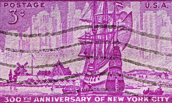 1953 Art Print featuring the photograph 1953 300th Anniversary of New York City Stamp by Bill Owen