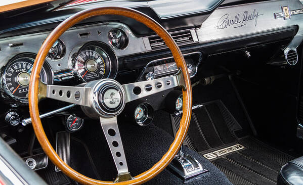 1967 Shelby Gt350 Art Print featuring the photograph 1967 Shelby GT 350 Signed Dash by Roger Mullenhour