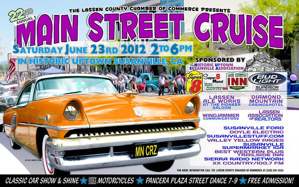  Art Print featuring the digital art 2012 Main Street Cruise Poster by The Couso Collection