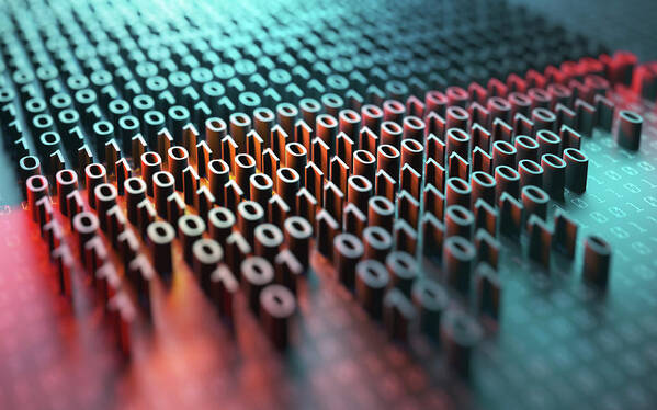 Artwork Art Print featuring the photograph Binary Code by Ktsdesign/science Photo Library