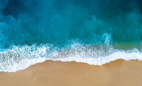 Tranquility Art Print featuring the photograph Aerial view of clear turquoise sea by Hocus-focus