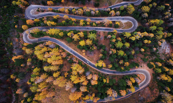 Landscape Art Print featuring the photograph Aerial View Of Vrsic Mountain Pass by Ales Krivec