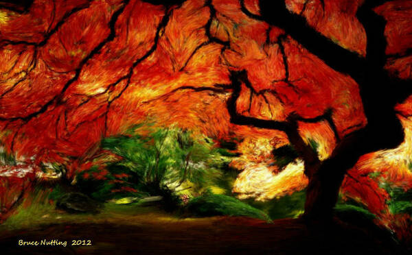 Colorful Art Print featuring the painting Autumn Tree by Bruce Nutting