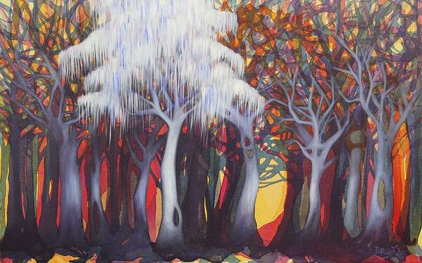 Trees Art Print featuring the painting Awakening by Darcy Lee Saxton