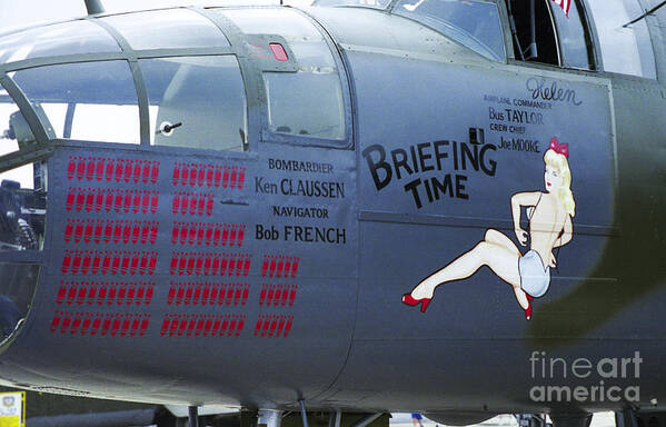 Nose Art Print featuring the photograph B25J Mitchell Briefing Time by Jon Munson II