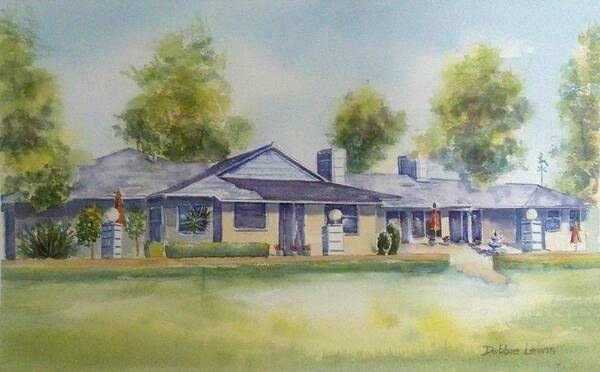 Watercolor House Portrait Art Print featuring the painting Back of House by Debbie Lewis