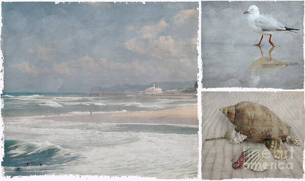 Beach Art Print featuring the photograph Beach Triptych 1 by Linda Lees