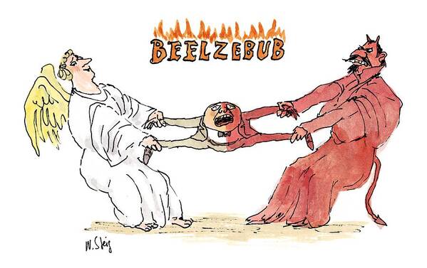 Angels Art Print featuring the drawing 'beelzebub' by William Steig