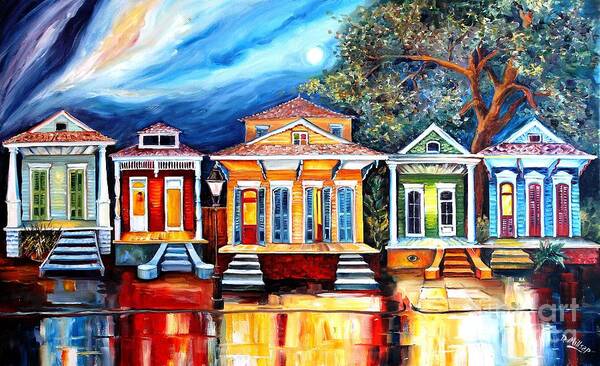 New Orleans Art Print featuring the painting Big Easy Shotguns by Diane Millsap