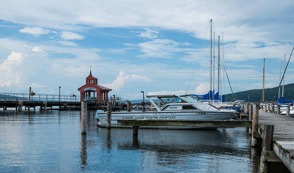 Seneca Art Print featuring the photograph Blue Skies Over Seneca Lake Marina by Photographic Arts And Design Studio