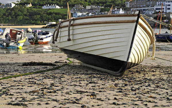 Britain Art Print featuring the photograph Boat On The Beach - St Ives Harbour by Rod Johnson