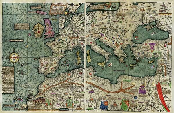 Catalan Atlas Art Print featuring the photograph Catalan Atlas by Library Of Congress/science Photo Library