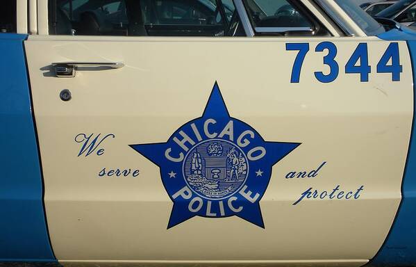 Chicago Police Department Art Print featuring the photograph Chicago PD Squad Car Door by Thomas Woolworth