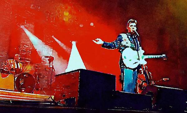 Chris Isaak Art Print featuring the painting Chris Isaak 8 by Nicola Andrews