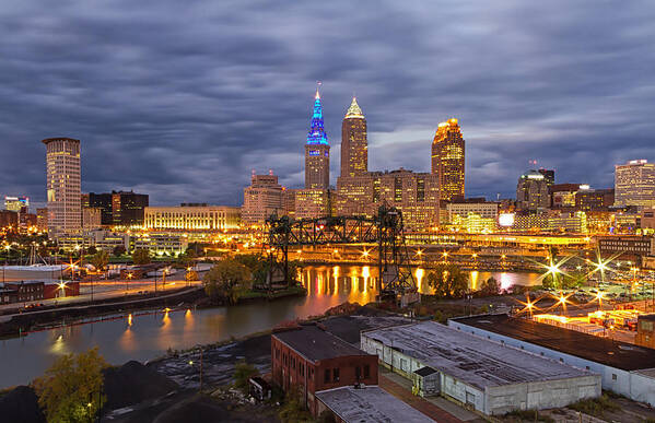 Cleveland Art Print featuring the photograph Cleveland at Dusk by Jared Perry 