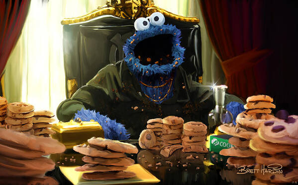 Cookie Art Print featuring the painting Cookie Montana by Brett Hardin