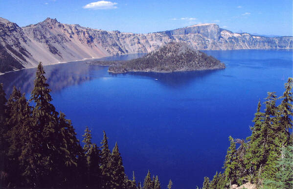 Crater Lake Art Print featuring the photograph Crater Lake Oregon by Mary Bedy