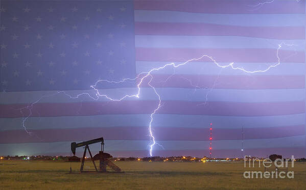 Lightning Art Print featuring the photograph Crude Oil and Natural Gas Striking Across America by James BO Insogna