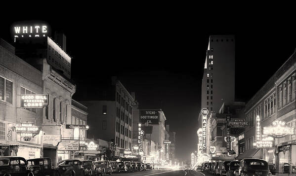 Dallas Art Print featuring the photograph Downtown Dallas 1942 by Mountain Dreams
