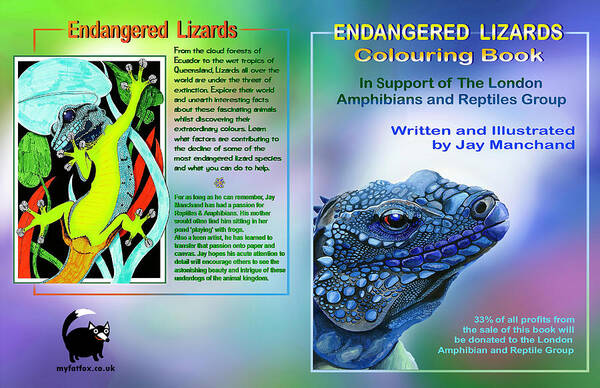 Endangered Reptiles Art Print featuring the painting Endangerd Lizards by Jay Manchand and Hartmut Jager