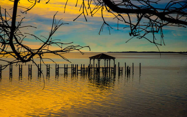 Gazebo On The Sound Framed Prints Art Print featuring the photograph Gazebo II by John Harding