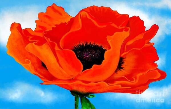 Poppy Art Print featuring the digital art Georgia in the Sky by Mary Eichert