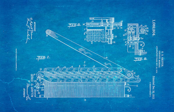 Crafts Art Print featuring the photograph Griffin Confetti Maker Patent Art 1913 Blueprint by Ian Monk