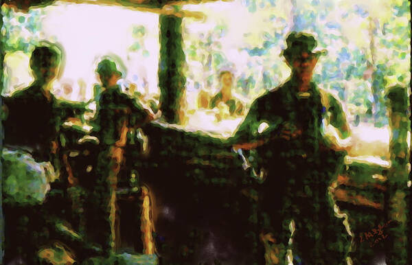  Art Print featuring the painting Guatemalan Soldiers Signed by Elizabeth Iglesias