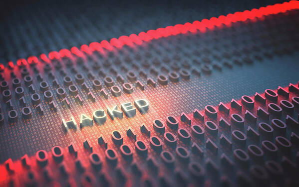 Artwork Art Print featuring the photograph Hacked Binary Code by Ktsdesign/science Photo Library