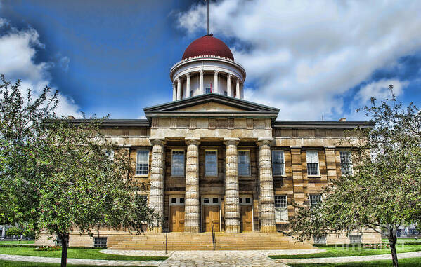 Springfield Illinois Art Print featuring the photograph History - Illinois Old Capitol Building3 - Luther Fine Art by Luther Fine Art