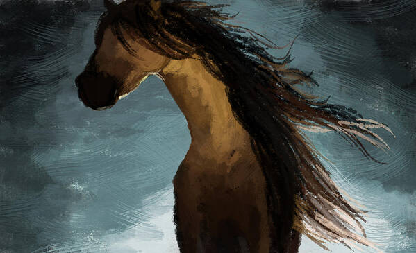 Horse Art Print featuring the digital art Hypnotized by Kate Black