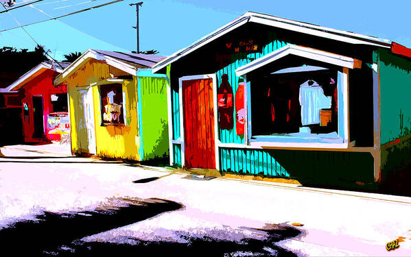 Island Life Art Print featuring the painting Island Life 3 - Shopping by CHAZ Daugherty