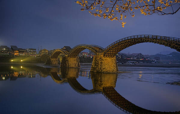 Tranquility Art Print featuring the photograph Kintai Bridge In Iwakuni by Karen Walzer