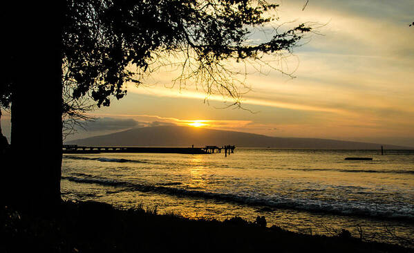 Sunset Art Print featuring the photograph Lahaina Sunset by Cathy Donohoue