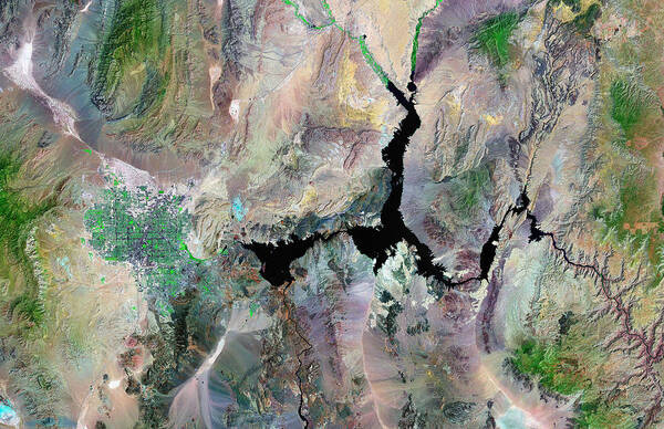 Lake Mead Art Print featuring the photograph Las Vegas by Nasa/science Photo Library