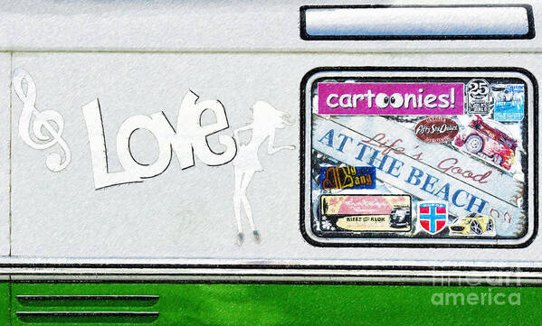 Vw Art Print featuring the digital art Love Campervans by Tim Gainey